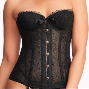 Savage X Fenty Embroidered Lace Black Corset